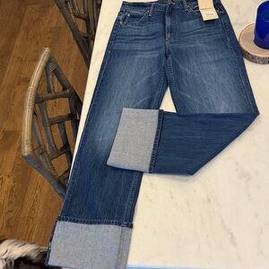 MOTHER BRAND NEW never worn cuffed denim with belt loop detail-